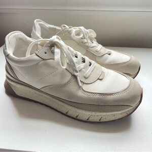 Madewell Kickoff Trainer Sneakers Retro Chunky Colorblock Leather Cream 7